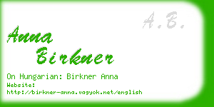 anna birkner business card